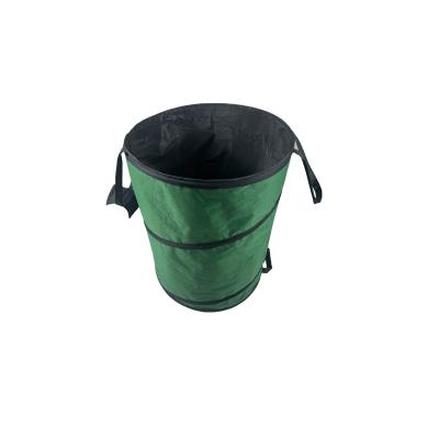 China 600D Oxford Outdoor Garbage Garden Yard Pop Up Reusable Trash Can Waste Bin Yard Leaf Bag Holder for sale