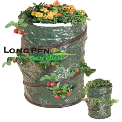 China Garden Growing Bag Planter Bag Strawberry Garden Cloth Pots Pop Up Strawberry Planter Garden Grow Bag for sale