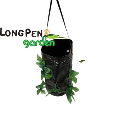 China Garden Growing Bag Planter Bag Strawberry Hanging Planters , PE Strawberry Grow Bag Garden Planting Bag for sale