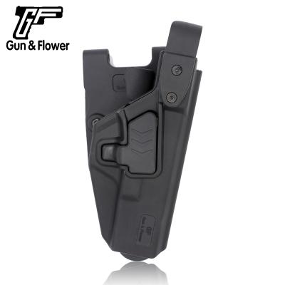 China Hard Form Duty Gun&Flower Tactical Quick Suction Polymer Gear Plastic Straight Holster For Glock 17/22/31 for sale