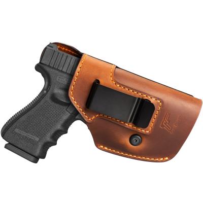 China Wholesale Durable Premium Gun&Flower OEM/Tactical Full Grain Leather Gun Holster Fits Most Popular Gun Model Colt 1911 Bull G2C CZ P07 for sale