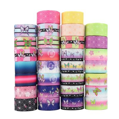 China Bright Color Stability Midi Ribbons Sublimation Printed 25mm 38mm DIY Crafts Hair Bows Making Grosgrain Ribbon Kimetsu for sale