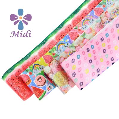 China 2018 summer ice cream and face new arrival watermelon plain printing grosgrain ribbons for sale