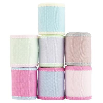 China Bright Stock Eco-Friendly Sale Ribbons Midi Color Hair Ribbon Stitched Korean Grosgrain Ribbon 38mm For Hair Bows Headband for sale