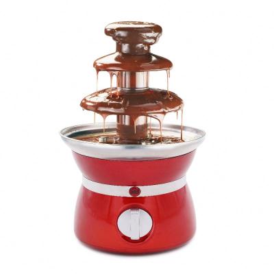 China Plastic +stainless Stell Mini Electrical Party 3 Tier Home Use Chocolate Fondue Fountain Machine for sale