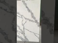 Non Porous Calacatta Quartz Stone Slab For Bench Top Decoration