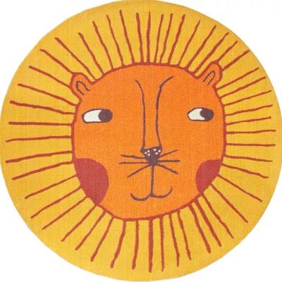 China Fancy Cushioned Lion Carpet Soft Cartoon Round Shape Carpet Decorations Bedroom Floor Blanket for sale