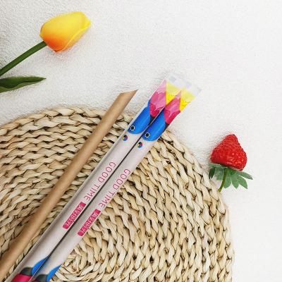 China Disposable Biodegradable Kraft Straw Eco-Friendly Paper Straws With Individually Wrapped for sale