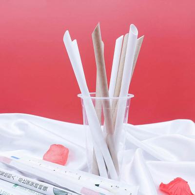 China Disposable Disposable kraft paper biodegradable paper straw Individually wrapped paper drinking straws for sale