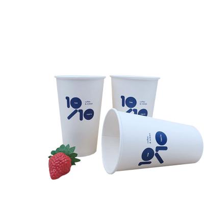 China Bio-degradable Disposable OEM Eco-friendly vaso de papel Single Wall Paper Cups for Hot Coffee Tea for sale