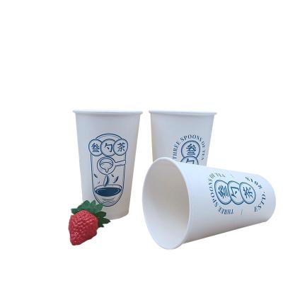 China Bio-degradable 4oz 8oz 12oz 16oz disposable double wall eco-friendly custom logo blue hot coffee paper cups for sale