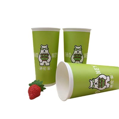 China Bio-degradable Custom printed logo disposable recycle 6oz 8oz 9oz 10oz 14 oz 16oz double ripple wall hot stamping coffee paper cups with lid for sale