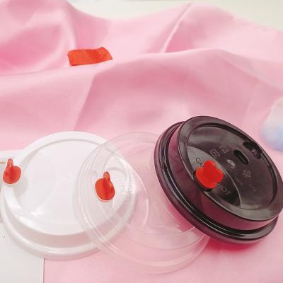 China Non-Refillable Disposable 90MM 95MM caliber PP injection molding cup lid with red heart PLA hard lid For Coffee Drink for sale