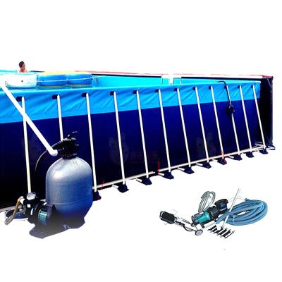 China 0.9mm PVC Tarpaulin And Steel Tube Customized Rectangular Intex Metal Frame Swimming Pool 12x36ft for sale