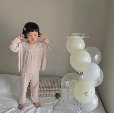 China High Quality Breathable Children Pajamas Suit For Children New Arrivals Sleep Spring Clothes For Children Flower Pattern Children Clothing Sets 2022 for sale