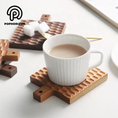 China Viable Coaster Wholesale from Pophorizon Cherry Wood Cup Coaster Handmade for sale