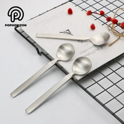 China Pophorizon Matt Silver 304 Stainless Steel Spoon High Quality Viable Teaspoon for sale