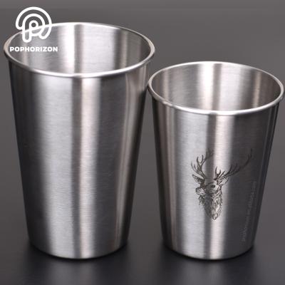 China Viable Pophorizon Brushed Silver Stainless Steel Mug 350ml Drinkware For Bar for sale