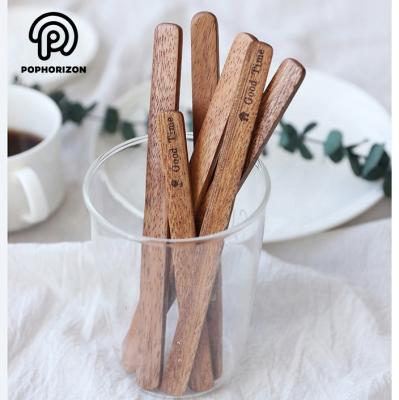 China Viable Cheap Wooden Pophorizon Koa Stirrer Coffee Stirring Stick Custom Logo Stirrer for sale