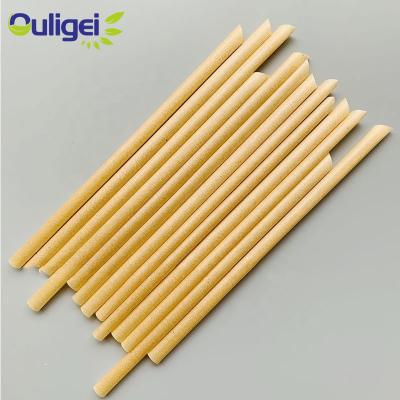 China PLA Custom 6 8 10 12 Mm Naturaly Biodegradable Compostable Sugarcane Fiber Drinking Straw For Juice for sale