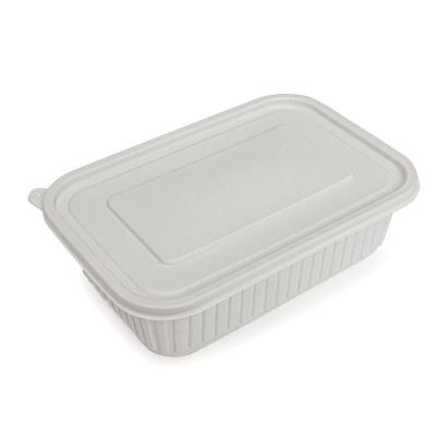 China Disposable Eco-friendly Biodegradable Factory Price Cormstarch Plastic PLA Container Biodegradable Disposable Lunch Box for sale