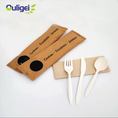 China Eco-friendly 100% Biodegradable Flatware  Compostable Heat Resistant Disposable PLA knife fork spoon Cutlery for sale