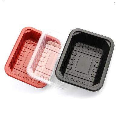 China Disposable Eco-friendly Biodegradable Blister plastic disposable biodegradable for fresh meat fruit frozen pla pet pp food packing tray for sale