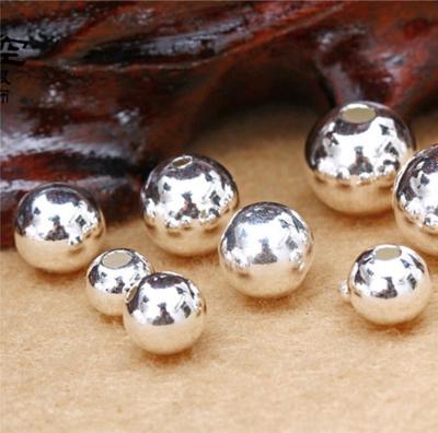 China For DIY Braided Bracelet Necklace Accessories Wholesale 2-10mm 925 Silver Round Spacer Beads For DIY Braided Bracelet Necklace Accessories for sale