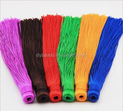 China Handmade Polyester Chinese Tassel Fringe Tube Mobile Phone 12cm Knot Tassel Fringe For DIY Curtain Pendant Making for sale