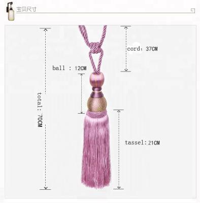 China Luxury Tassel Double Ball Curtain Tieback Decorative Fringe Tassel For Curtains for sale