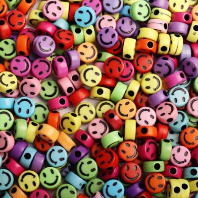 China Garment/Jewelry Accessories Loose Cheap Plastic Beads Acrylic Beads Smiley Face Beads For DIY Handmade Jewelry Accessories for sale