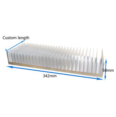 China Custom Radiator Width 342 Mm High Precision Nature Anodizing Aluminum Profile Led Radiator for sale