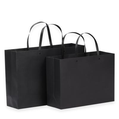 China Multi-Size Paper Bags Recyclable Black Rivet Reinforcement Environmentally Friendly Recyclable Spot Delivery for sale