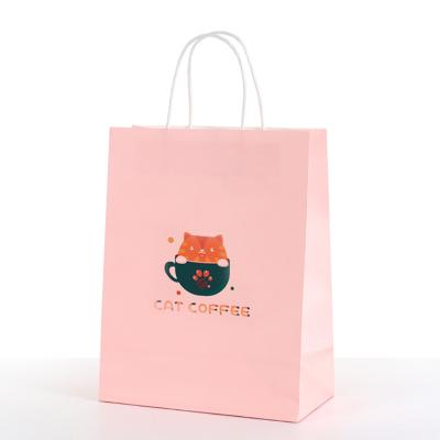 China Recyclable Shopping Clothing Shopping Bag Color Portable Packaging Paper Bag In Stock Gift Wrapping Bag for sale