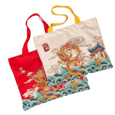 China Original chinese canvas bag cotton trend yuelongmen style simple large capacity one-shoulder tote bags ethnic bags for sale