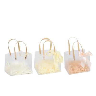 China Soft-loop Large White Custom Flower Wedding Tote Bags Custom Transparent Packaging Bag Custom Transparent Packaging Bag for sale