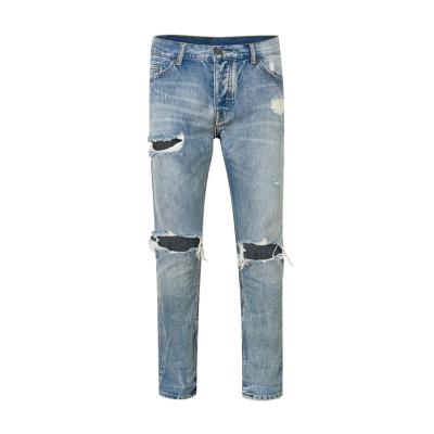 China Viable Mens Basics Destroyed Slim Ripped Jeans Pencil Denim Pants for sale