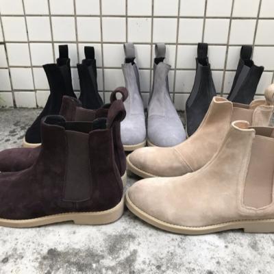 China Male Chelsea Boots Ankle-High Mens Suede Style Handcrafted Black Street Anti-Slippery Fog Shoes Formal Fashion Shoes for sale