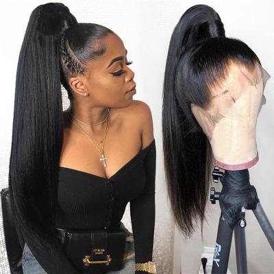 China Pre Plucked Silky Straight Full Body Wave Lace Front Silky Top Straight Wig With 100% Baby Hair Raw Peruvian Human Hair Full Lace Wigs for sale