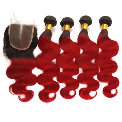 China Wholesale Silky Straight Weft Hair Extensions 1B Brazilian Red Hair , Overseas Brazilian Hair Weave for sale