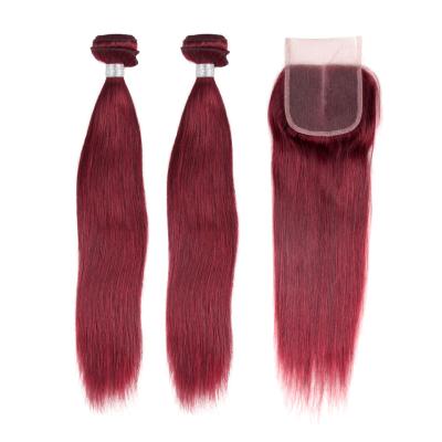 China Original Unprocessed Brazilian Hair 8A+ 99j Silky Straight Weft Sellers for sale