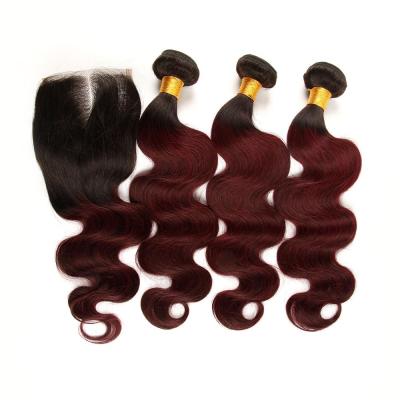 China Silky Straight Hair Weft Straight Extension Red Color 1B Wholesale Price Peruvian Hair for sale