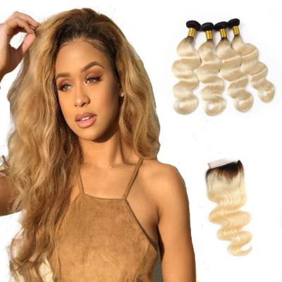 China High quality613hair body wave closure,free sample ombre613 bundleswith closure,cheap blonde hair with closure for sale