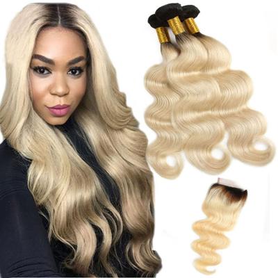 China Can't be dyed and bleached or change design top quality no tangle no shedding brazilian hair weave blonde virgin long hair 1B 613 straight for sale