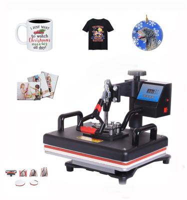 China T-shirt/Hat/Pillow/Mug All In One 8 In 1 Combo Press Machine Dual Heat Display Sublimation Machine For T-shirt Mug Plate Base Cap Puzzle for sale