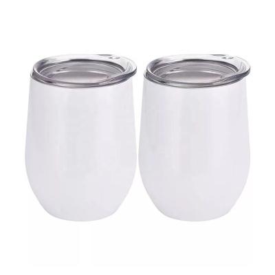 China Sublimation 12oz Viable Blanks Stainless Steel Tumbler Wine Tumbler Cups Coffee Swig Straight Skinny Mug With Lid for sale