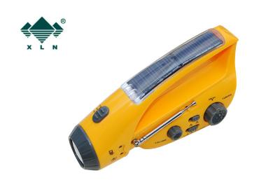 China Smartphone Charger Solar Flashlight Radio Yellow Hand Crank Radio Flashlight for sale