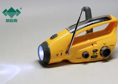 China Camping Emergency Hand Crank Led Flashlight Big Torch With AM FM Radio for sale