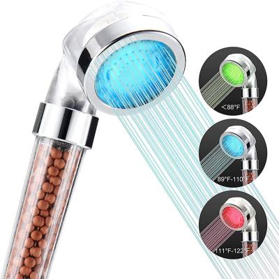 China With High Pressure Diverter Color Changing Led Small Shower Head Filter Beauty Handheld Shower Head for sale