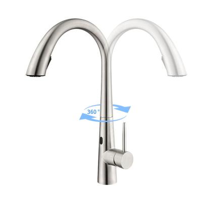 China Sense Faucets Stainless Steel Pull Out Down The Hole Kitchen Sprayer Parts Faucet Single Head Boining Water for sale